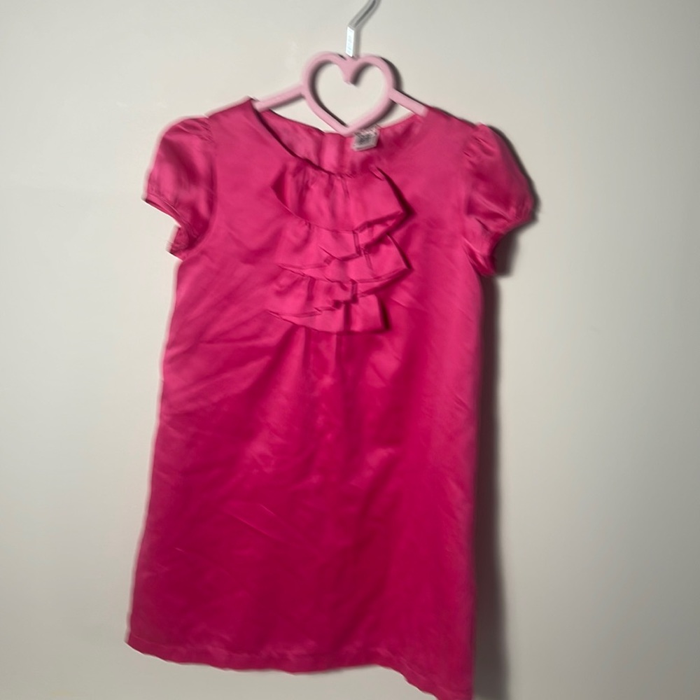 Carters Pink Satin Feel Ruffle Front Bodice Dress Size 5T